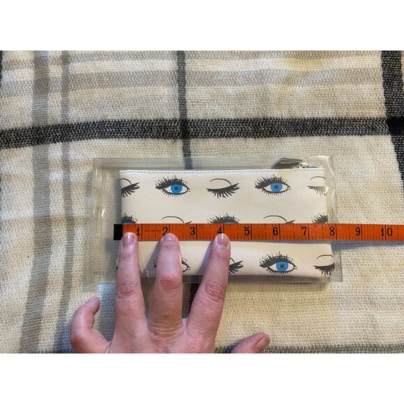 Rodan & Fields Branded Makeup Bag Zip Closure Eyelash Design NEW - Picture 5 of 5